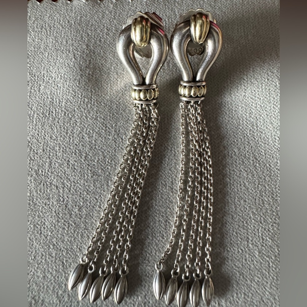 Lagos NWOT Sterling Silver and 18K Gold Derby Tassel Earrings